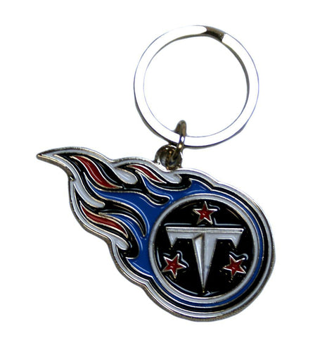 Tennessee Titans Chrome Logo Cut Keychain