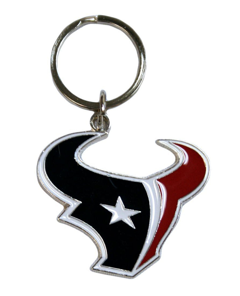 Houston Texans Chrome Logo Cut Keychain
