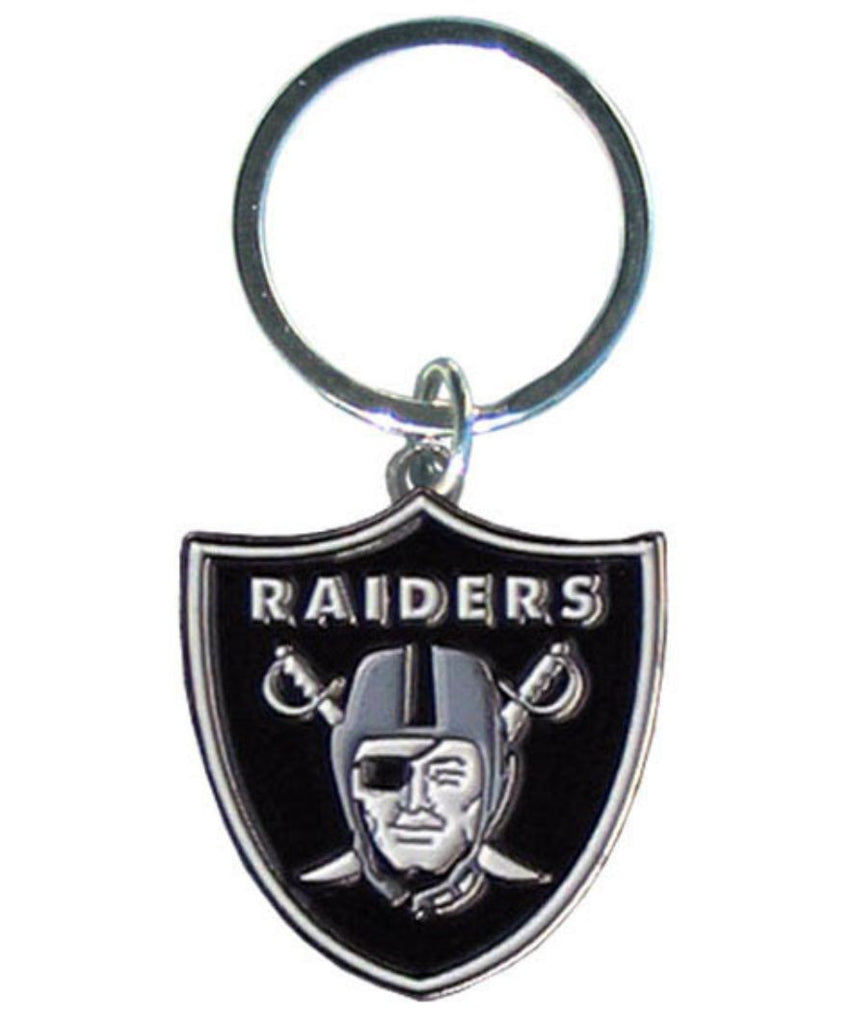 Oakland Raiders Chrome Logo Cut Keychain