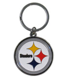 Pittsburgh Steelers Chrome Logo Cut Keychain