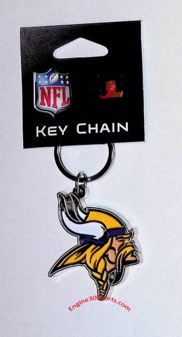 Minnesota Vikings Chrome Logo Cut Keychain