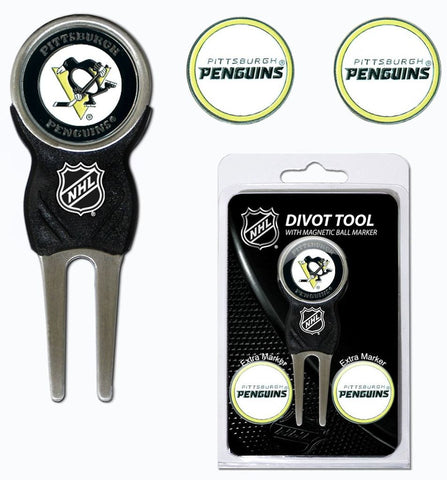 Pittsburgh Penguins Golf Divot Tool with 3 Magnetic Markers