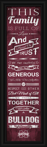 Mississippi State Bulldogs 8"x24" Family Cheer Print