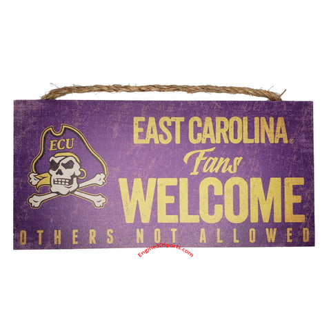 East Carolina Pirates 12"x6" Fans Welcome Wood Sign