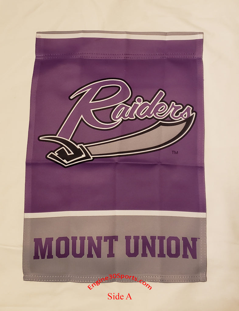 Mount Union Purple Raiders 2 Sided Garden Flag