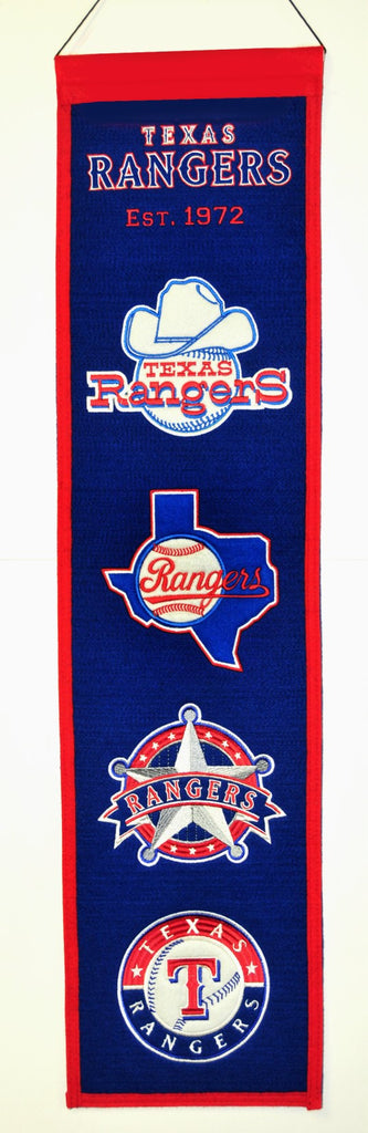 Texas Rangers 8"x32" Wool Heritage Banner