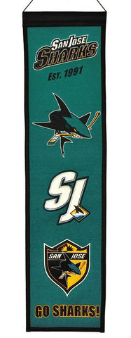 San Jose Sharks 8"x32" Wool Heritage Banner