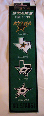 Dallas Stars 8"x32" Wool Heritage Banner