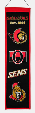 Ottawa Senators 8"x32" Wool Heritage Banner