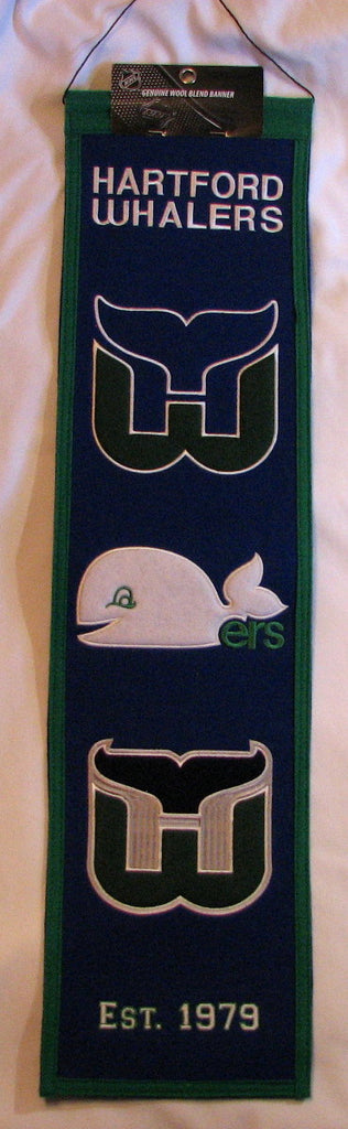 Hartford Whalers 8"x32" Wool Heritage Banner