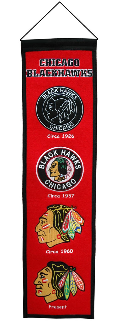 Chicago Blackhawks 8"x32" Wool Heritage Banner