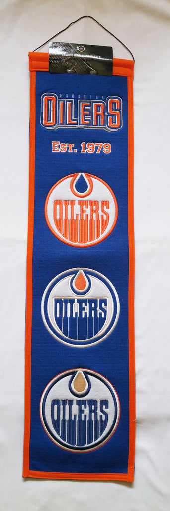 Edmonton Oilers 8"x32" Wool Heritage Banner