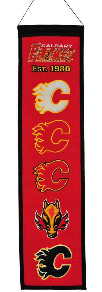 Calgary Flames 8"x32" Wool Heritage Banner