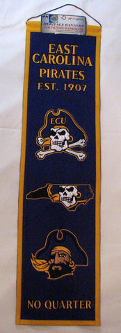 East Carolina Pirates 8"x32" Wool Heritage Banner