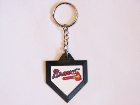 Atlanta Braves "Braves" Logo Home Plate Style Keychain