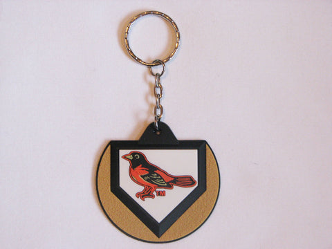 Baltimore Orioles Bird Logo Home Plate Style Keychain