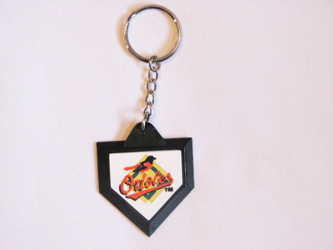 Baltimore Orioles "Orioles" Logo Home Plate Style Keychain