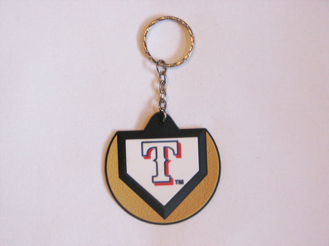 Texas Rangers Home Plate Style Keychain