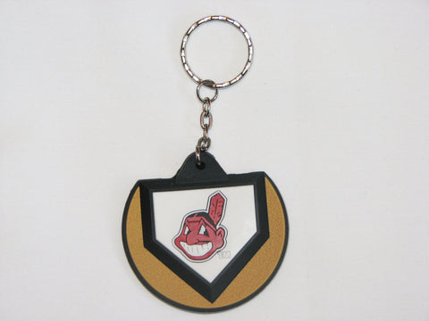 Cleveland Indians Chief Wahoo Home Plate Style Keychain