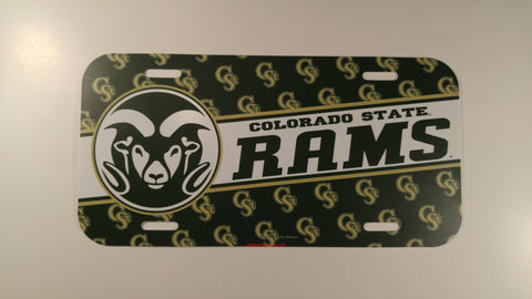 Colorado State Rams Plastic License Plate