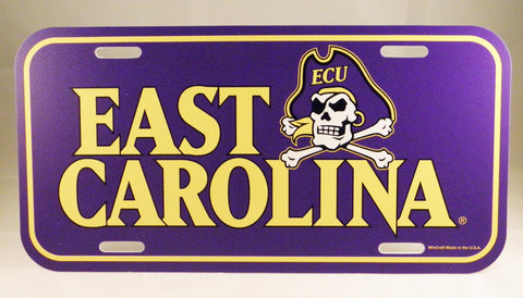 East Carolina Pirates Plastic License Plate