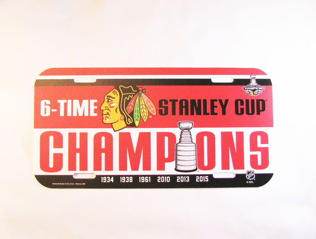 Chicago Blackhawks 2015 Stanley Cup Champions License Plate