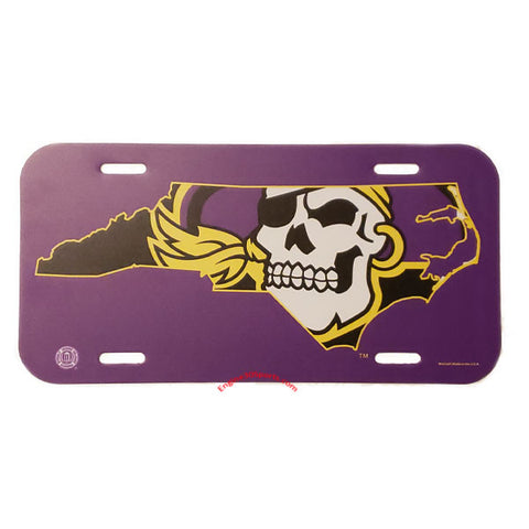 East Carolina Pirates Plastic License Plate