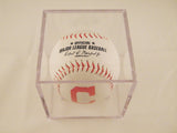 Cleveland Indians Logo Baseball In UV Protected Ball Holder 2