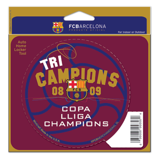 FC Barcelona 2008-09 Tri-Campions 4" Die Cut Magnet