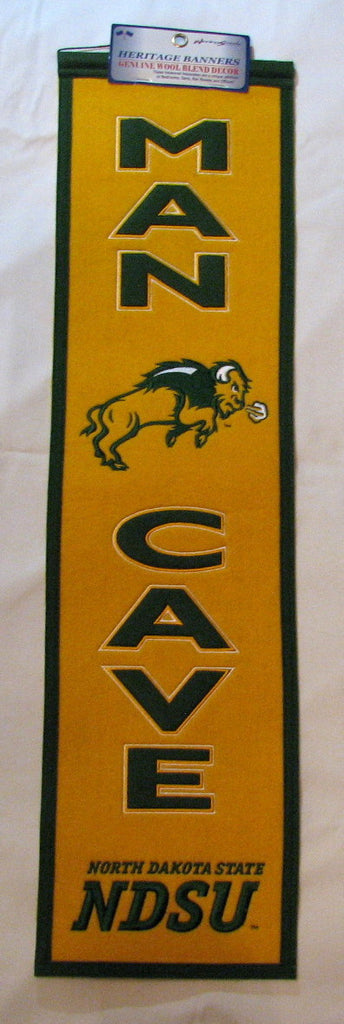 North Dakota State Bison 8"x32" Wool Man Cave Banner