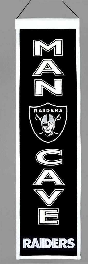 Oakland Raiders 8"x32" Wool Man Cave Banner