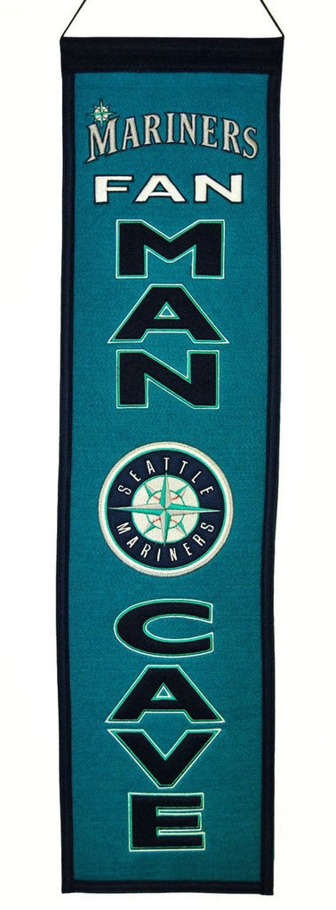 Seattle Mariners 8"x32" Wool Man Cave Banner