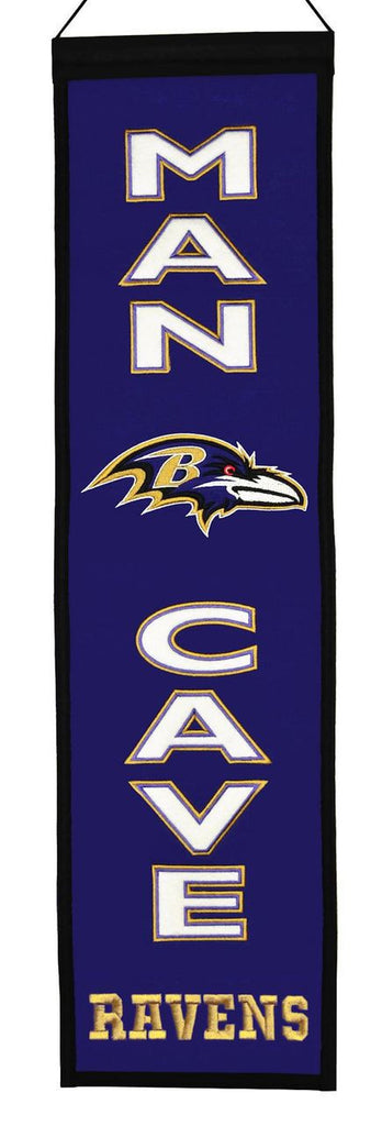 Baltimore Ravens 8"x32" Wool Man Cave Banner