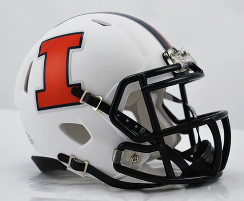 Illinois Fighting Illini Riddell Speed Mini Helmet - 2014 White Discontinued Style