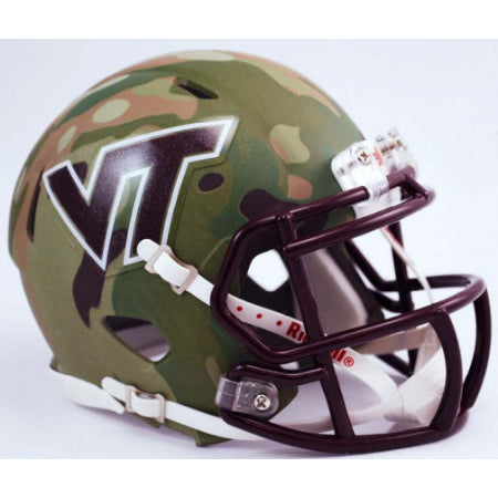 Virginia Tech Hokies Riddell Speed Mini Helmet - Hydo Green Camo
