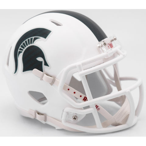 Michigan State Spartans Matte White Riddell Speed Mini Helmet