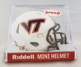 Virginia Tech Hokies Matte White Riddell Speed Mini Helmet