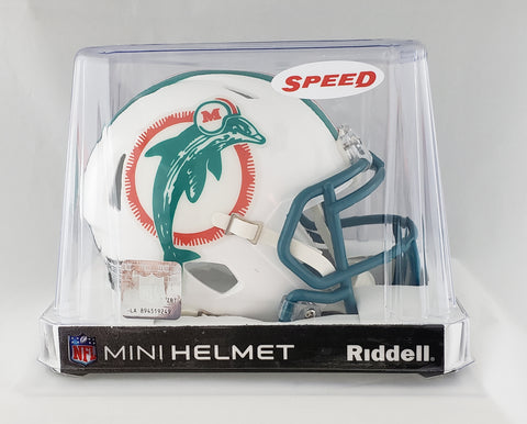 Riddell Mini Football Helm – Speed Miami Dolphins 1980–96 Throwback – Offiziell Lizenziertes NFL-Miniatur-Sammlerstück – 13 Cm – Kunststoff