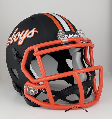 Oklahoma State Cowboys Riddell Speed Mini Helmet - Matte Black Alternate