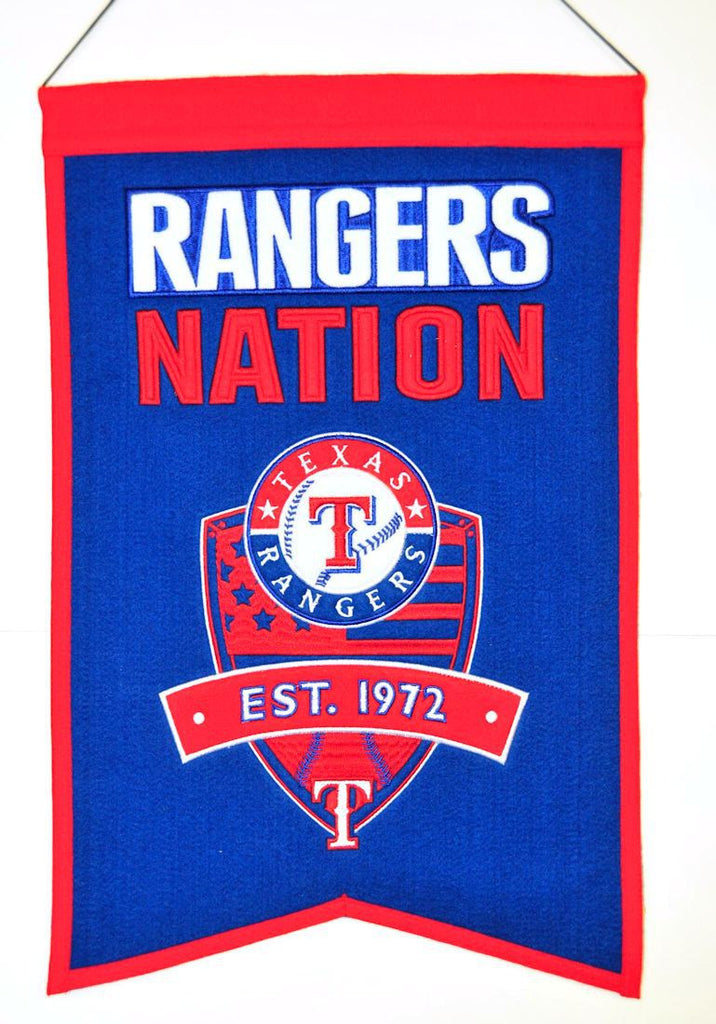 Texas Rangers 20"x15" Wool Rangers Nation Banner
