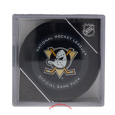 Anaheim Ducks Alt Logo Official Game Puck In Display Holder