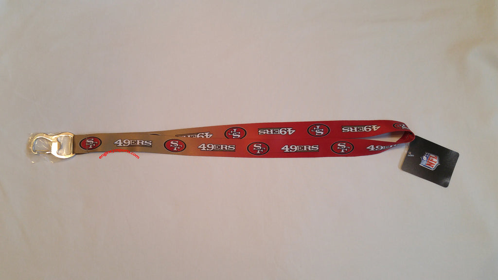 San Francisco 49ers Ombre Lanyard with Bottle Opener & Key Clip