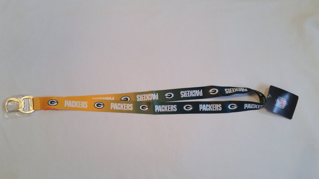 Green Bay Packers Ombre Lanyard with Bottle Opener & Key Clip