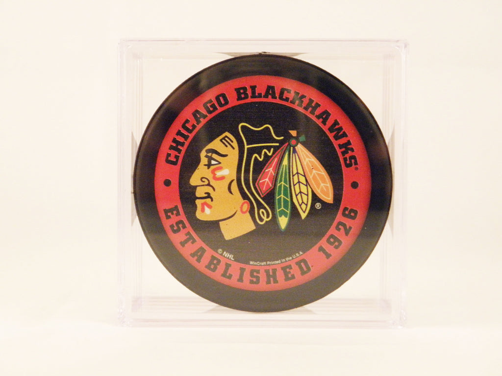 Chicago Blackhawks Established Hockey Puck In Square Display