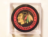 Chicago Blackhawks Established Hockey Puck In Square Display