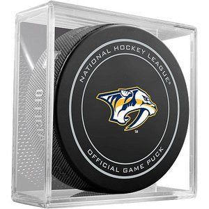 Nashville Predators Official Game Puck In Display Holder