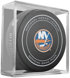 New York Islanders Official Game Puck In Display Holder