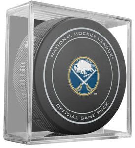 Buffalo Sabres Official Game Puck In Display Holder