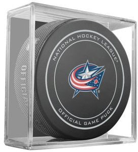 Columbus Blue Jackets Official Game Puck In Display Holder