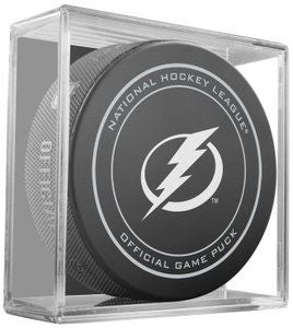 Tampa Bay Lightning Official Game Puck In Display Holder